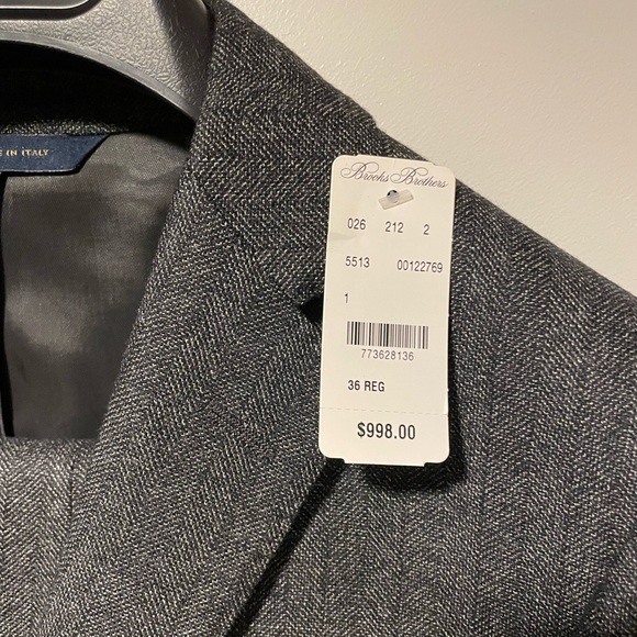 Brooks Brothers Other - Brooks Brothers Men’s suit 36R NWT Made in Italy, 100% Wool SLIM FIT Milano Gray